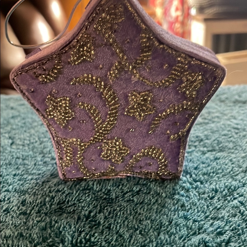 Purple Star-Shaped Beaded Bag
